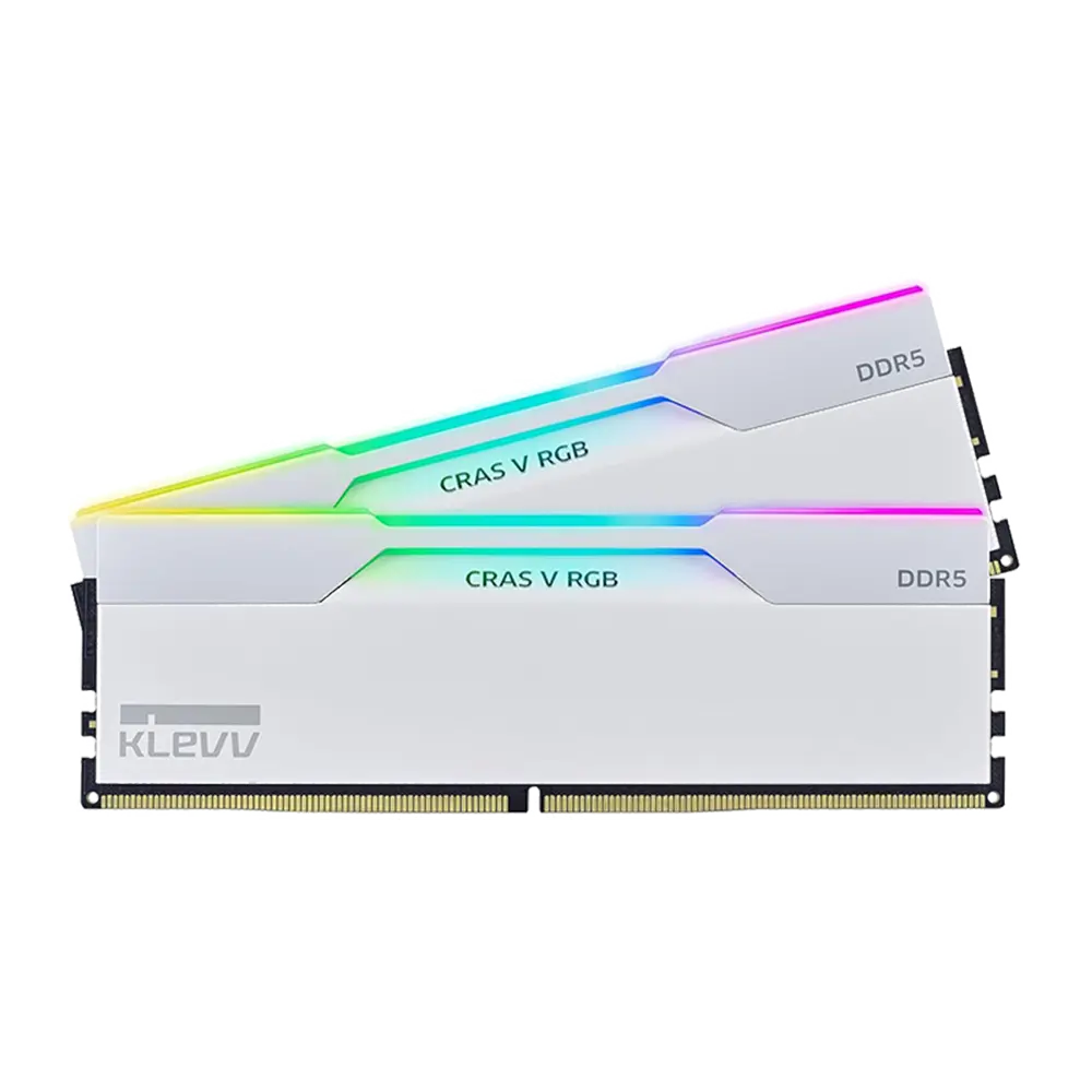 KLEVV CRAS V RGB DDR5 Gaming OC Memory – 64GB (16GBx4) 6000MHZ White