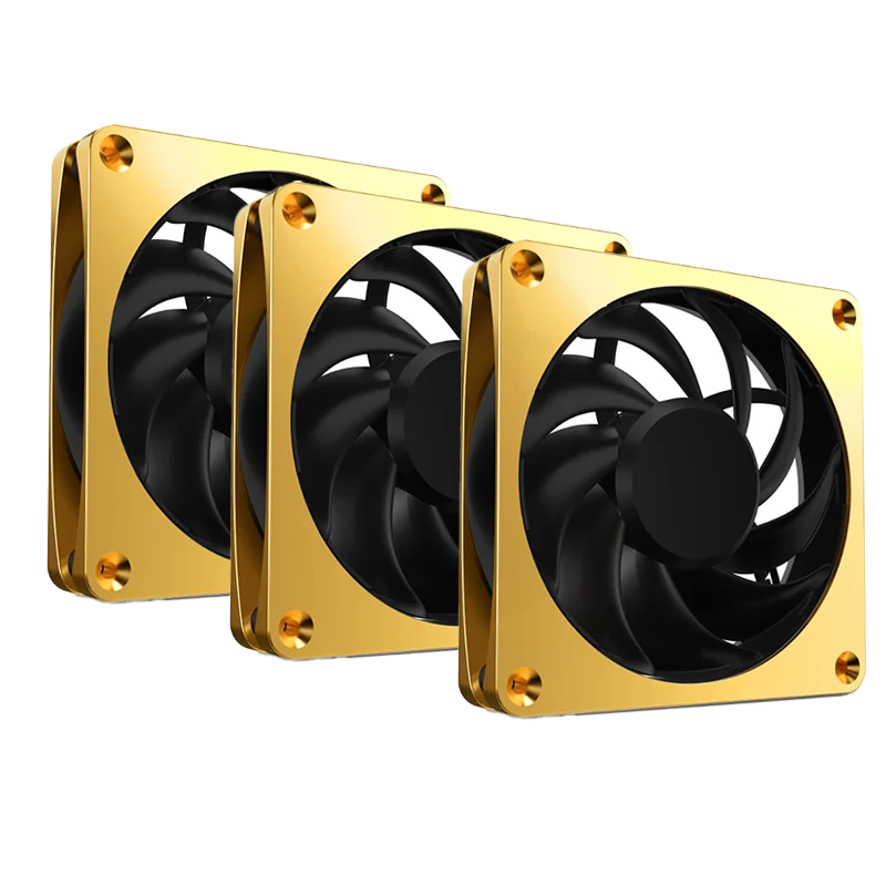 Alphacool Apex Stealth Metal Power Fan 140MM (Gold) (Pack 3)