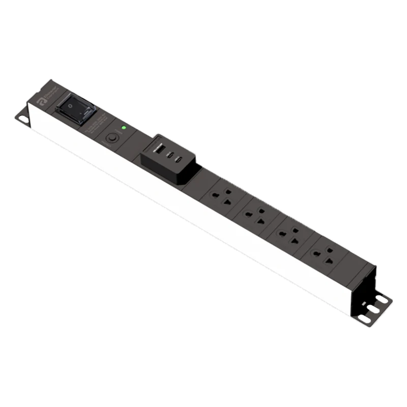 POWERCONNEX PXC5PHTTS-TS04C2A1 Power Strip 4 Outlet + USB – Black